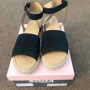 Soda Women's Black Sandals